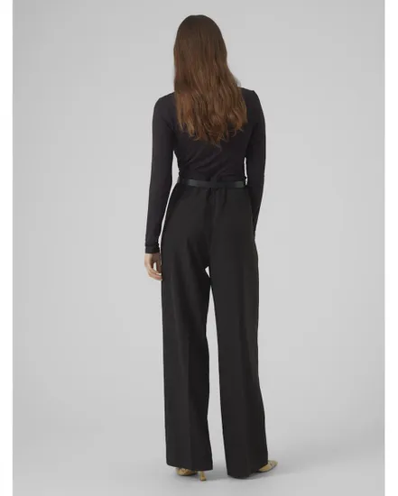 T-shirt manches longues Femme VMROSA LS V-NECK LACE TOP GA JRS NO Noir