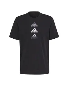 Tee shirt manche courte Homme D2M LOGO TEE Noir