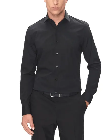 Chemise Homme Slim Essential Poplin Noire