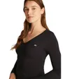 T-Shirt Manches Longues Femme Slim Essential Rib V Ls