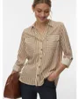 Chemisier Femme VMBUMPY L/S SHIRT NEW WVN GA NOOS Écru Rayé