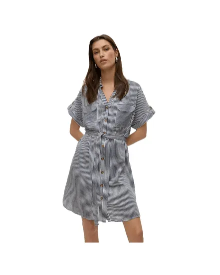 Robe Chemise Femme VMBUMPY SS Short Shirt Dress