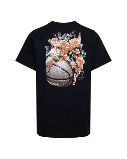 Tee-shirt MC Enfant plus âgé JDG FLORAL JUMPMAN SS TEE Noir