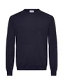 Pull col rond Homme LS 100% MERINO CREW 14GG Saphir Foncé