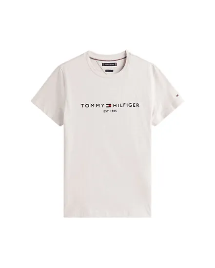 T-shirt col rond Homme TOMMY LOGO TEE Écru
