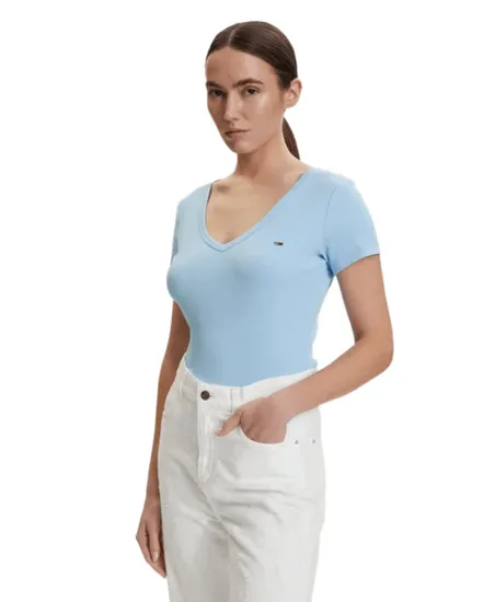 T-Shirt Femme Slim Essential Rib V