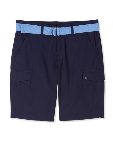 SHORT-BERMUDA Homme SHORT POPELINE CEINTURE INTEGREE Bleu