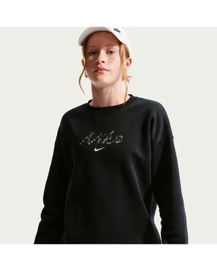 Sweat Enfant G NSW STDIO FLC OVRSZD CRW AOP Noir