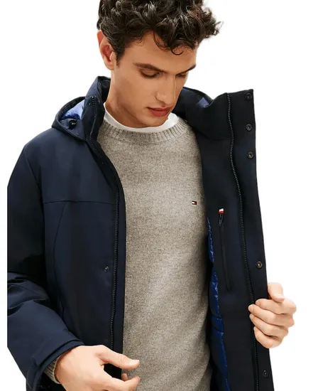 Parka déperlante Homme TECH HOODED PADDED PARKA Bleu Marine