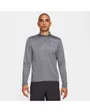 Haut col zip Homme M NK DF PACER TOP HZ Gris