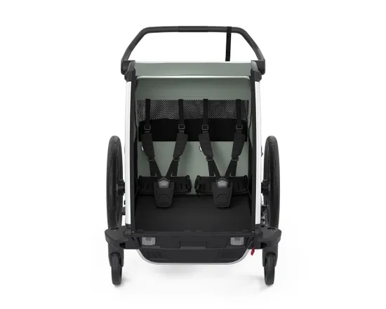Remorque pour enfant 2 places CHARIOT LITE Aluminium/Vert Agave