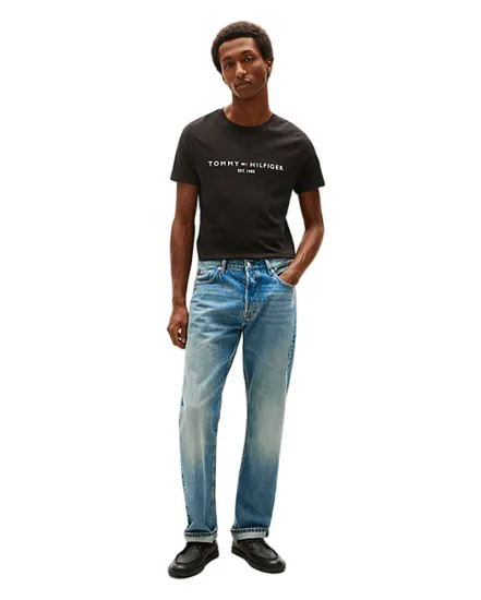 T-shirt col rond Homme CORE TOMMY LOGO TEE Noir