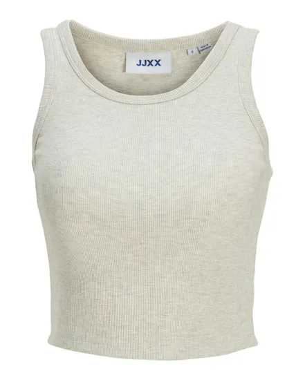 Top sans manches Femme JXFALLON STR SL RIB TOP JRS NOOS Gris