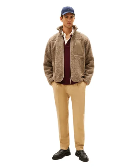 Veste polaire Homme TEDDY FLEECE ZIP THROUGH Taupe