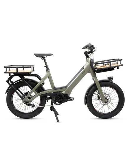 Vélo électrique Cargo Unisexe G-LIFE COMPACT CARGO 482 Wh Vert Kaki