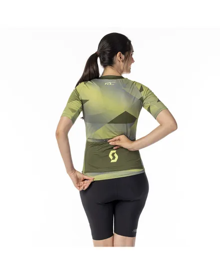 Maillot manches courtes Femme RC PREMIUM CLIMBER Vert Sapin/Jaune