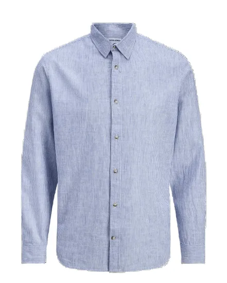Chemise Homme JJESUMMER LINEN BLEND SHIRT L/S SN