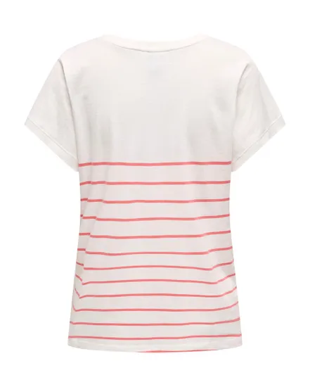 T-shirt manches courtes Femme ONLEMILY LIFE S/S HEART TOP CS JRS Blanc