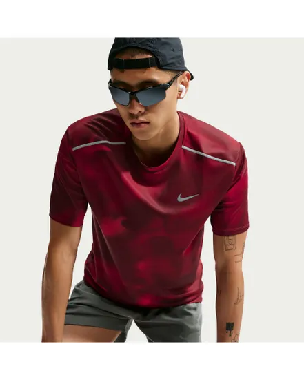 T-shirt Homme M NK DF UV MILER AOP SS Rouge