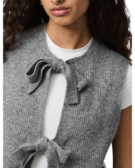 Gilet Femme Pcsilly Sl Rev Tie Vest