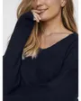 VMCREWLEFILE LS V-NECK BLOUSE NOOS