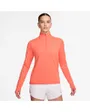 Haut col zip Femme W NK DF PACER HZ Orange