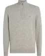 Pull col zippé Homme LAMBSWOOL ZIP MOCK Gris Chiné