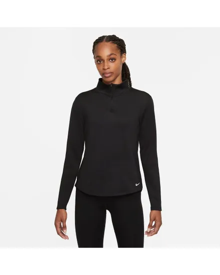 Haut col zip Femme W NK ONE TF STD LS HALF ZIP Noir