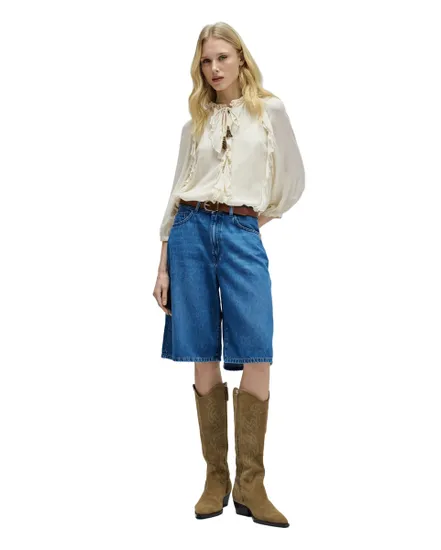 Blouse Femme À Volants Manches 3/4