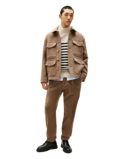 Veste boutonnée Homme WOOL 4PKT JACKET Taupe