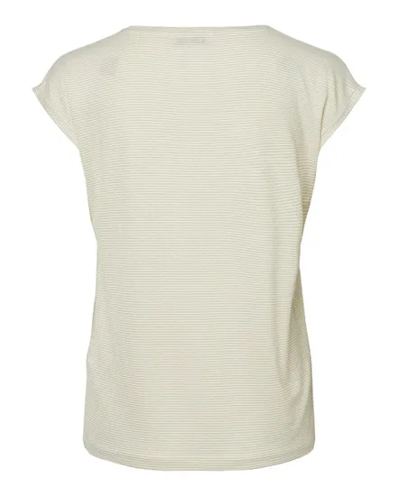 T-shirt manches courtes Femme PCBILLO TEE LUREX STRIPES JRS NOOS BC Blanc