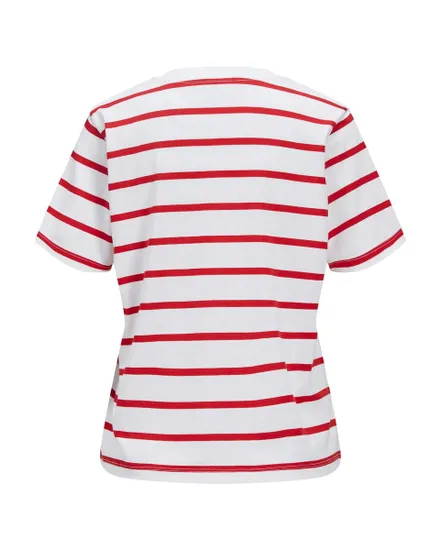 T-shirt manches courtes Femme JXANNIE REG VNECK STRIPE SS TEE JRS SN Blanc