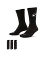 Chaussettes de basketball Unisexe U NK CREW EVERYDAY BBALL 3PR Noir