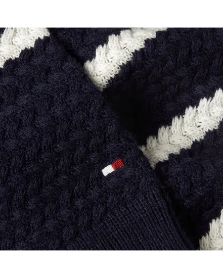 Pull col rond Homme DC HORIZONTAL STRIPE Bleu Marine/Ivoire