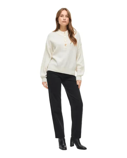 Pull col rond Femme VICHING CREW NECK L/S KNIT TOP NOOS Écru