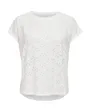 T-shirt manches courtes Femme ONLSMILLA S/S TOP JRS NOOS Blanc
