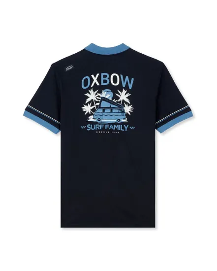 POLO MANCHES COURTES GRAPHIQUE Homme Bleu