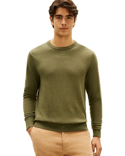 Pull col rond Homme PIMA ORG CTN CASHMERE CREW NECK Vert Chiné