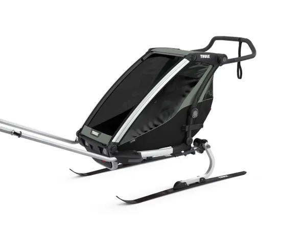 Remorque pour enfant 1 place CHARIOT LITE Aluminium/Vert Agave