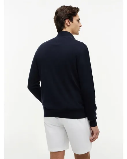 Pull col zippé Homme ESSENTIAL COTTON ZIP MOCK Bleu Marine