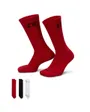 3 paires de chaussettes Unisexe U J ESSENTIAL CREW rouge, noir et blanc