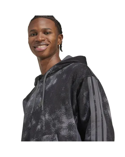 Sweat à capuche Homme M SEA AOP HD Noir
