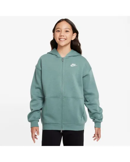 Sweat zip à capuche Fille G NSW CLUB FLC OVRSZD FZ LBR Vert