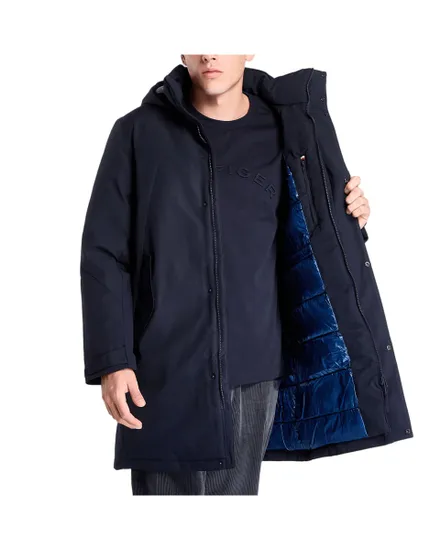 Parka déperlante Homme TECH HOODED PADDED PARKA Bleu Marine