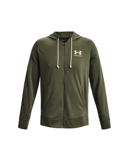Sweat zippé à capuche Homme UA RIVAL TERRY LC FZ Vert