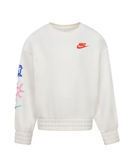 Sweat manches longues Enfant XO SWOOSH CREW Blanc