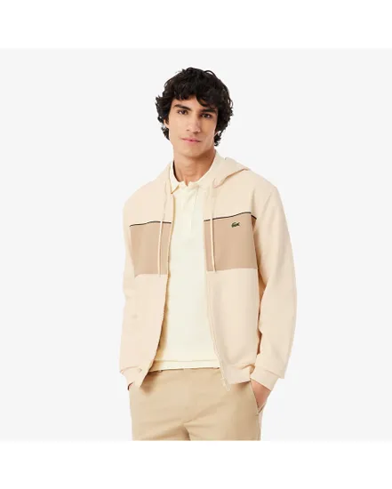 Sweat zip à capuche Homme COLOR BLOCK Beige