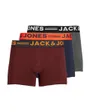 1 lot de 3 Caleçons Homme JACLICHFIELD TRUNKS 3 PACK NOOS Gris