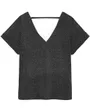 Top col V Femme VMHOXANNE S/S V-NECK TOP JRS BTQ Noir