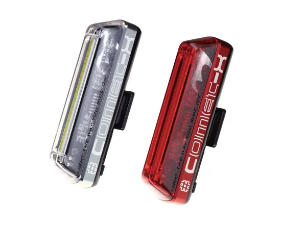 Kit d'éclairage avant/arrière COMET-X/COMET-X Argent/Noir
